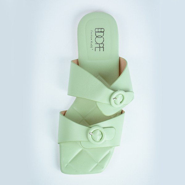 Stella Pastel Flat Sandal-Green