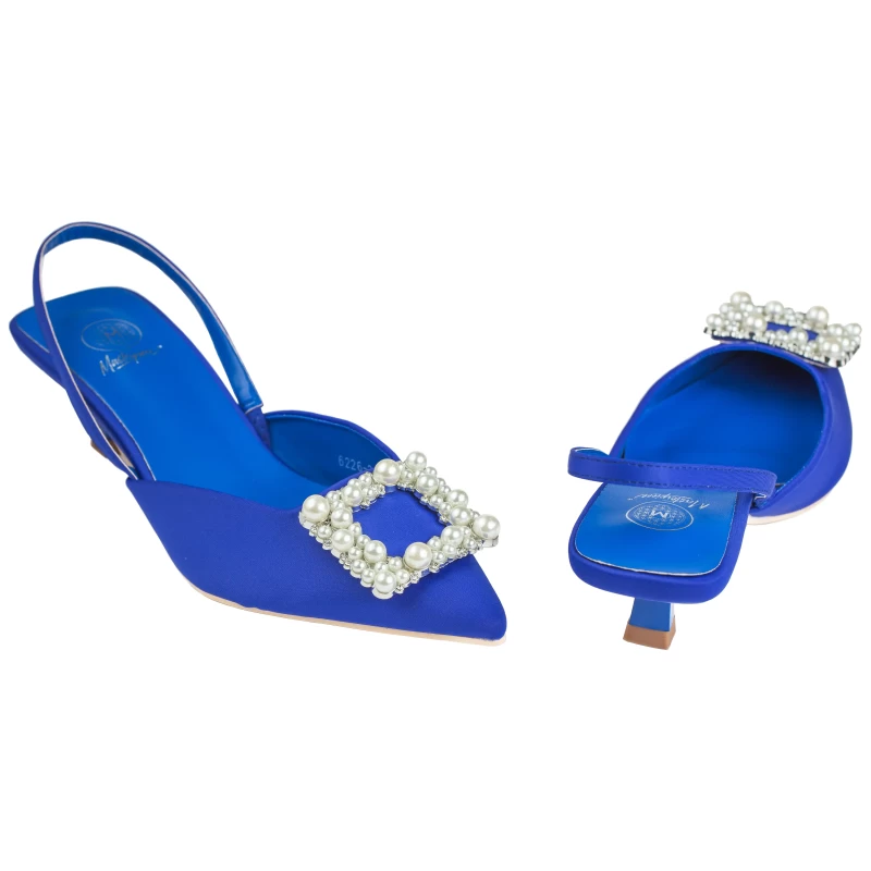 Viola Satin Heel-Electric Blue 4