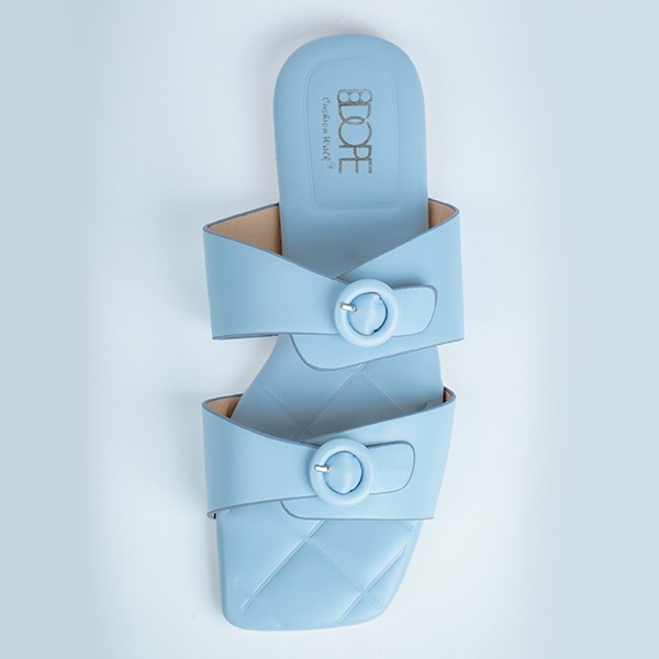 Stella Pastel Flat Sandal-Sky Blue